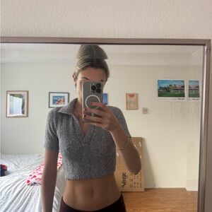 Urban Outfitters Gray Knit Crop Top